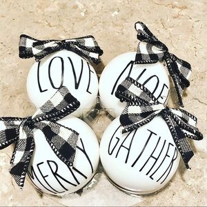 Set of 5 farmhouse ornaments